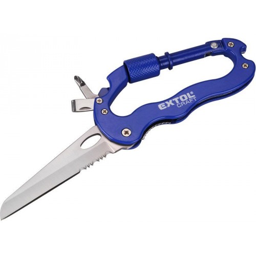 EXTOL nůž zavírací - karabina, 180/105mm, nerez 91390