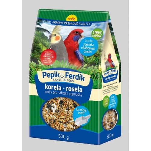 FORESTINA PEPÍK&FERDÍK krmná směs pro střední papoušky 500g