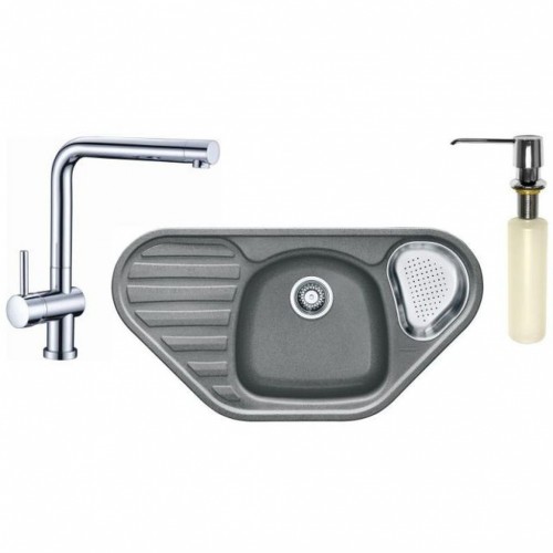FRANKE SET G124 (dřez COG 651 E šedý+baterie Samoa+dávkovač FD 300) 114.0440.288