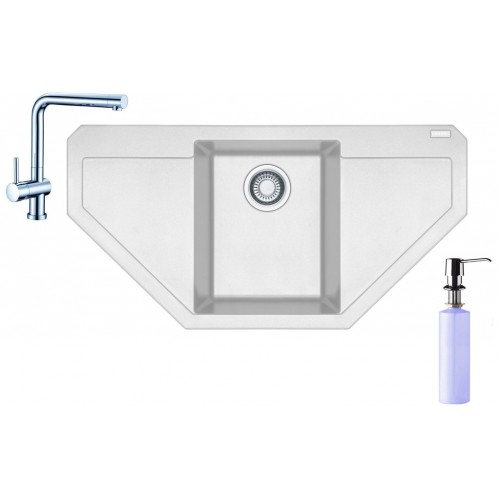 Franke SET G85 granitový dřez MRG 612 E bílý led+baterie Samoa+dávkovač FD 300 Franke SET G85 granitový dřez MRG 612 E bílý led+baterie Samoa+dávkovač FD 300
