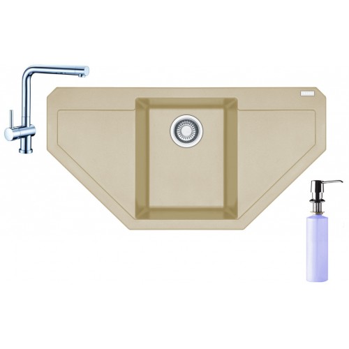 Franke SET G85 granitový dřez MRG 612 E sahara+ baterie Samoa+dávkovač FD 300 Franke SET G85 granitový dřez MRG 612 E sahara+ baterie Samoa+dávkovač FD 300