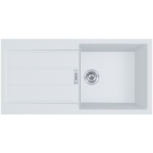 BAZAR Franke Sirius 2.0 S2D 611-100, 1000×500 mm tectonitový dřez, bílá 143.0613.639 VYVRTANÝ OTVOR!!