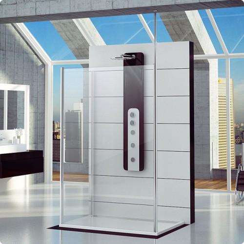 RONAL FUDT Fun doplnková boční stěna v 90°, 100cm, aluchrom/linie FUDT10005051