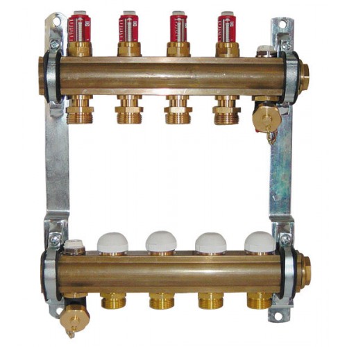 HERZ Sada rozdělovač/sběrač pro podlahové vytápění s průtokoměrem 15-okruhový 1853215