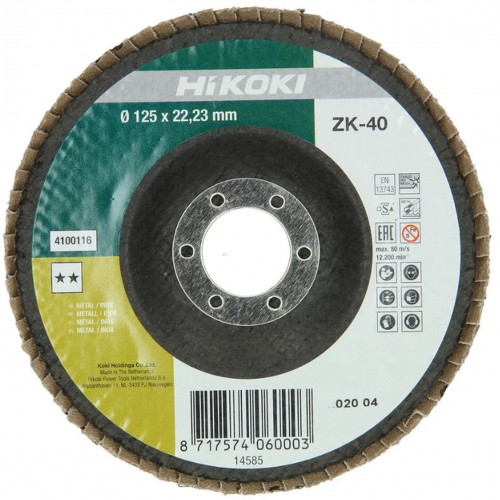 HiKOKI 4100116 Brusný lamelový kotouč na nerez a kov 125x22,23mm, Z40