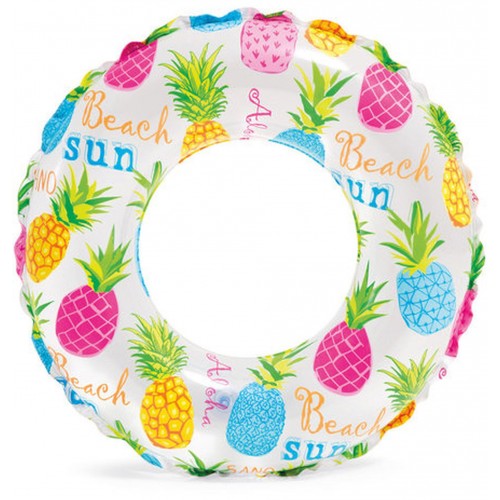 INTEX Lively Print Nafukovací kruh, barevný ananas 59241NP