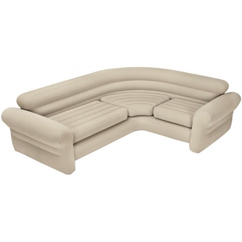 INTEX CORNER SOFA Nafukovací rohová sedačka 257 x 203 x 76 cm, béžová 68575