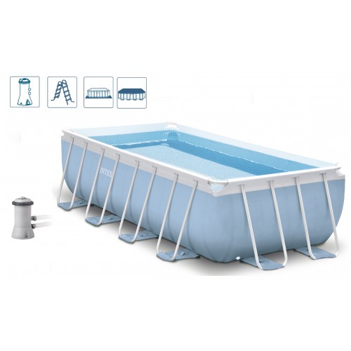 INTEX PRISM FRAME RECTANGULAR POOL Bazén 488 x 244 x 107 cm s kartušovou filtrací, 28318GN INTEX PRISM FRAME RECTANGULAR POOL Bazén 488 x 244 x 107 cm s kartušovou filtrací, 28318GN