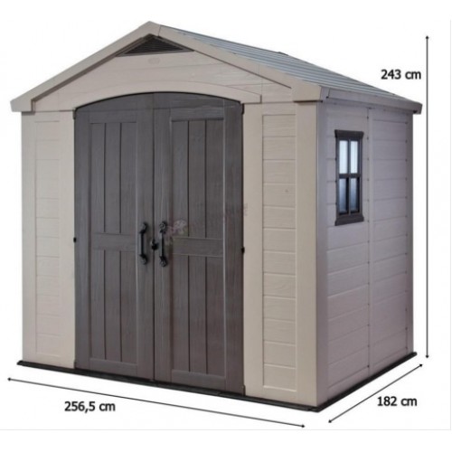 VÝPRODEJ KETER FACTOR 8 x 6 zahradní domek, 256,5 x 182 x 243 cm 17197897 POŠKOZENÝ OBAL!!