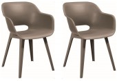 KETER AKOLA Židle 2 ks, 56,5 x 55 x 80 cm, cappuccino 17207305