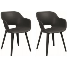 KETER AKOLA Židle 2 ks, 56,5 x 55 x 80 cm, grafit 17207305