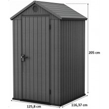 KETER DARWIN 4 x 4 zahradní domek, 125,8 x 116,37 x 205 cm, šedý 17212741