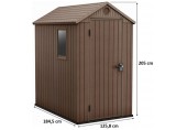 KETER DARWIN 4 x 6 zahradní domek, 125,8 x 184,5 x 205 cm, hnědý 17209417