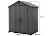 KETER DARWIN 6 x 4 zahradní domek, 190 x 121 x 221 cm, šedý 17210351
