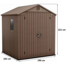 KETER DARWIN 6 x 6 zahradní domek, 190 x 182 x 221 cm, hnědý 17210353