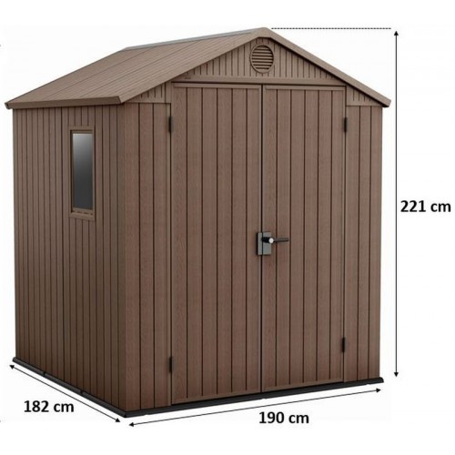 KETER DARWIN 6 x 6 zahradní domek, 190 x 182 x 221 cm, hnědý 17210353