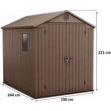 KETER DARWIN 6 x 8 zahradní domek, 190 x 244 x 221 cm, hnědý 17210355