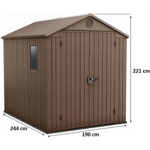 KETER DARWIN 6 x 8 zahradní domek, 190 x 244 x 221 cm, hnědý 17210355