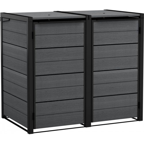 KETER HIDE AWAY 2x240L Skříňka na popelnice, 138,1 x 84,3 x 121,2 cm, šedá 17213790 KETER HIDE AWAY 2x240L Skříňka na popelnice, 138,1 x 84,3 x 121,2 cm, šedá 17213790