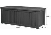 KETER ROCKWOOD 570L Zahradní úložný box 155 x 72,4 x 64,4 cm, grafit 17197729
