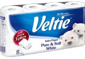KLEENEX Welcomes Veltie Toaletní papír 8 rolí, 3-vrstvý, bílý 149781