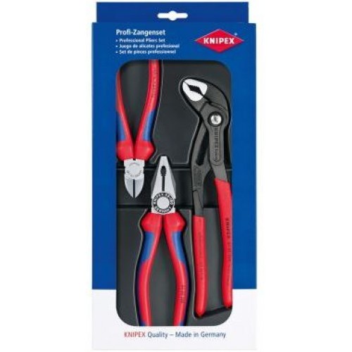 KNIPEX univerzální sada kleští (kombinované, boční štípací, Cobra) 002009V01