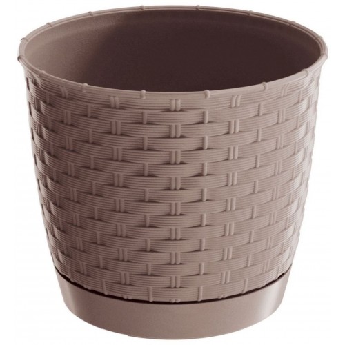 Prosperplast RATOLLA ROUND Květináč s miskou 30cm, 11l, mocca DRLO300 Prosperplast RATOLLA ROUND Květináč s miskou 30cm, 11l, mocca DRLO300