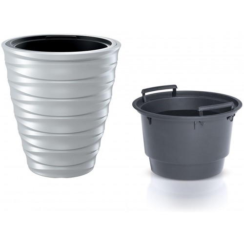 Prosperplast FREZE Květináč nízký s vkladem 38,3cm, bílá DBFE400 Prosperplast FREZE Květináč nízký s vkladem 38,3cm, bílá DBFE400