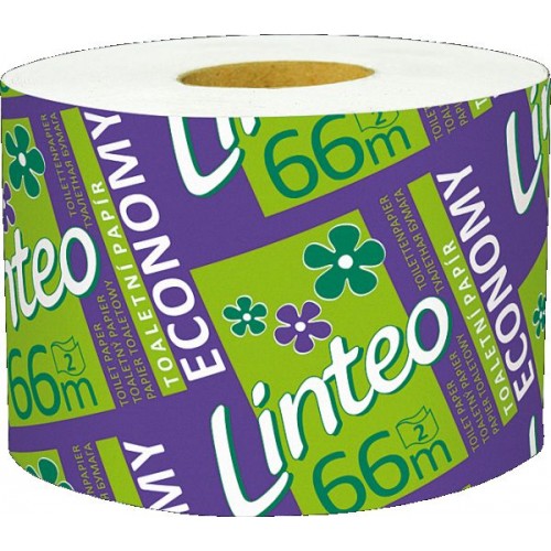 LINTEO ECONOMY Toaletní papír solorolička 66m, bělený, 2-vrstvý 20633