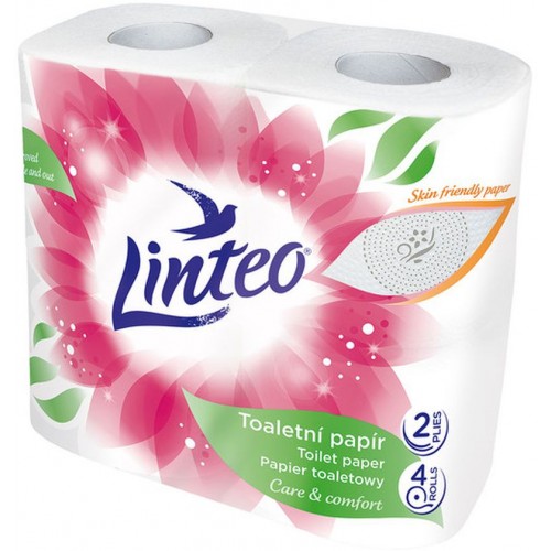 LINTEO Toaletní papír 4 role, bílý, 2-vrstvý 20677