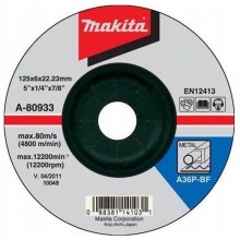 MAKITA A-80933 brusný kotouč 125x6x22mm ocel