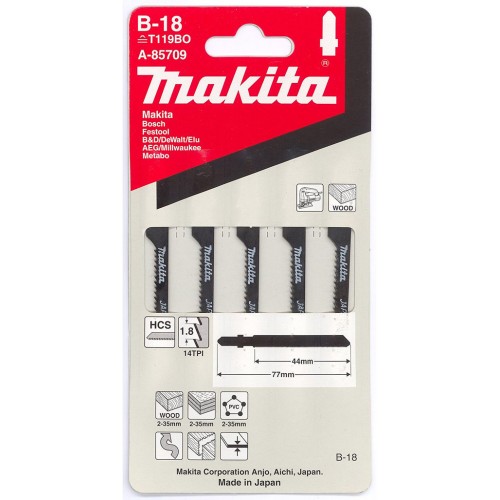 MAKITA A-85709 Pilové plátky na dřevo č. B-18 45mm 5ks/bal