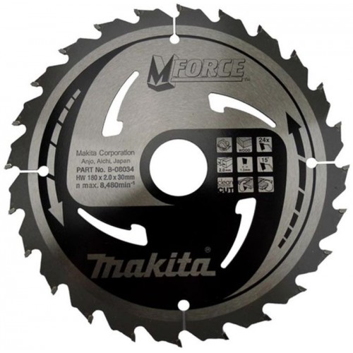 MAKITA B-32029 Mforce pilový kotouč 180x30mm 24 Z B-08034