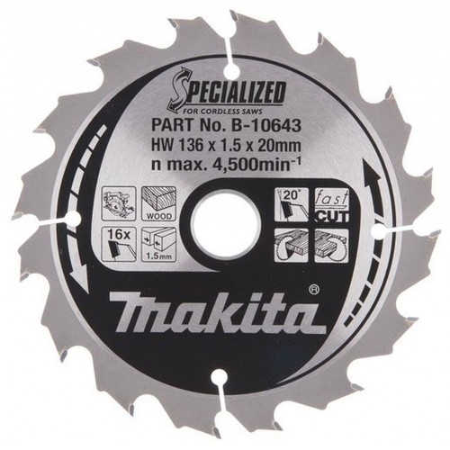 MAKITA B-10643 Pilový kotouč 136x20mm 16Z