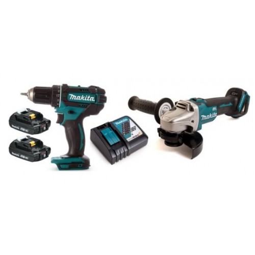 MAKITA S17E4-P6 Aku Set DDF482RAE + DGA504Z + 2xAku BL1820B +nabíječka DC18RC MAKITA S17E4-P6 Aku Set DDF482RAE + DGA504Z + 2xAku BL1820B +nabíječka DC18RC