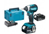 MAKITA DTD153RTJ Aku rázový utahovák 1/4"Li -ion (2x5,0Ah/18V/170Nm) Makpac 2