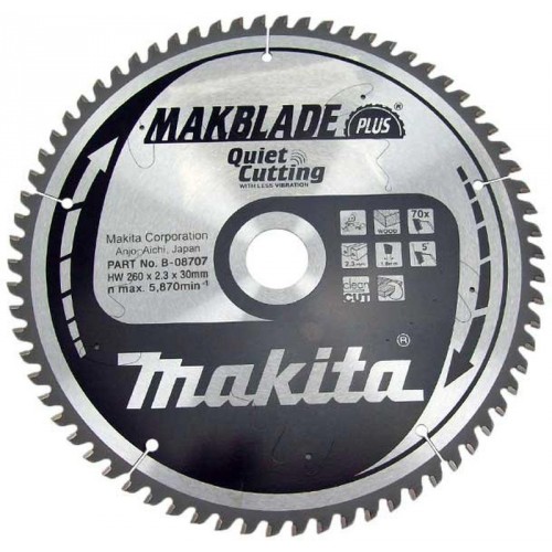 MAKITA B-08707 Makblade Plus pilový kotouč 260x30mm 70T