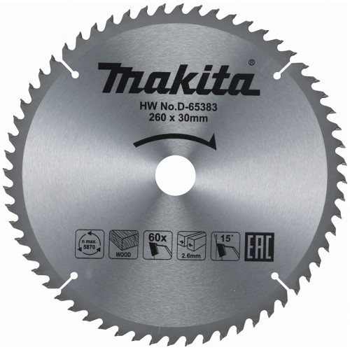 Makita D-65383 pilový kotouč 260mm x 30mm x 60Z