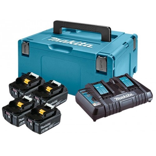 MAKITA 198091-4 Sada Li-ion LXT 18V 4xBL1860B + DC18RD dvojnabíječka + MakPac 3