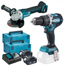 Makita DLX2179TJ1 Aku Sada DGA504Z+DHP484Z+ 2x Akku BL1850B v Makpac kufru