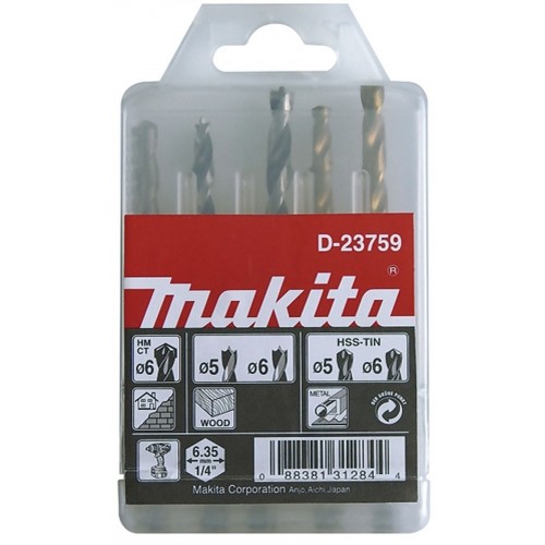 MAKITA D-23759 sada vrtáků šestihran 1/4" 5 ks