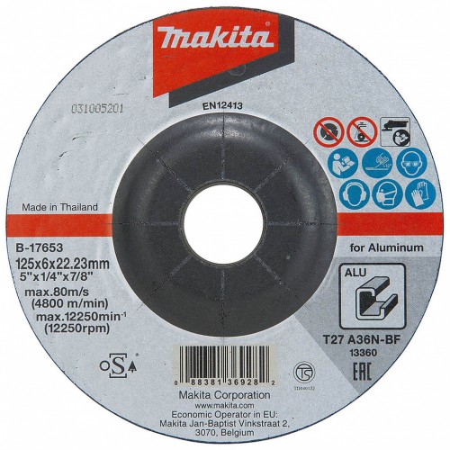 MAKITA B-17653 brusný kotouč 125x6x22mm hliník