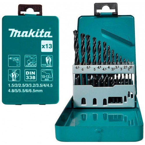 MAKITA D-54075 Sada vrtáků do kovu HSS-R 1,5-6,5mm, 13ks