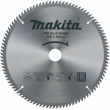 MAKITA D-65408 Pilový kotouč na dřevo 260mm x 30mm, 100 zubů