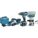 MAKITA DLX3116TJ Aku sada DHP485Z+DRT50Z+DKP180Z Li-ion LXT 18V (2xBL1850B+DC18RC+MAKPAC)