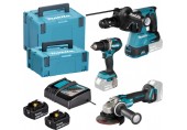 MAKITA DLX3195JX1 Aku set DDF484+DGA504+DHR243+DC18RC+2x BL1850B+2xMakpac