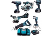 MAKITA DLX6076T Aku sada 18V (DHP458+DGA504+DJR181+DHS680+DTD146+3xBL1850B +DC18RC