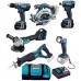 MAKITA DLX6076T Aku sada 18V (DHP458+DGA504+DJR181+DHS680+DTD146+3xBL1850B +DC18RC