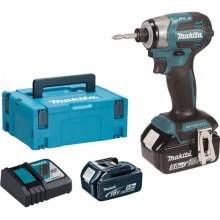 MAKITA DTD173RTJ Aku rázový šroubovák 1/4" Li-ion LXT (18V/ 2x 5,0Ah), Makpac