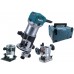 VÝPRODEJ MAKITA RT0700CX2J Kombinovaná frézka s příslušenstvím 700W,systainer POŠKOZENÝ KUFR!!